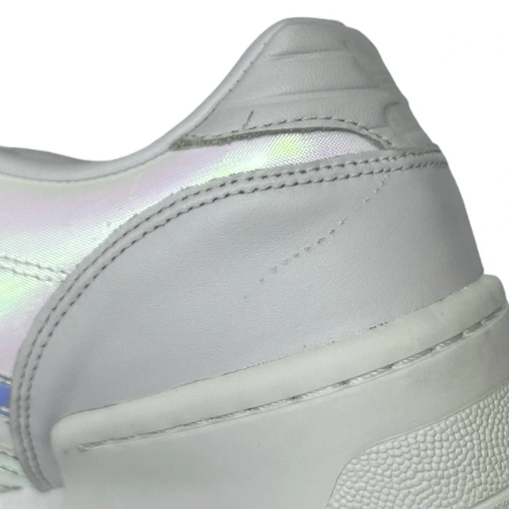 ADIDAS Rivalry Low White Leather Sneakers Womens 11 Iridescent Stripes EE5129